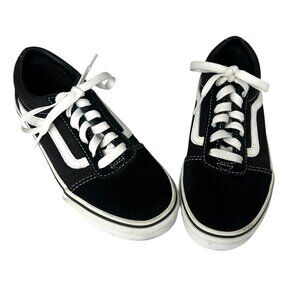 Vans Classic Black/White Low Youth Shoes Size 2 US  Old Skool Lace up